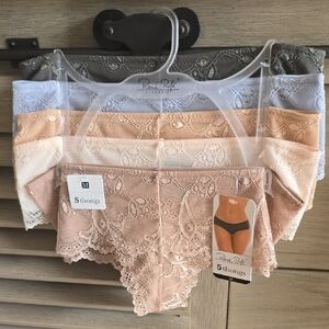 Rene Rofe Lace Thong Collection - Cream, Tan, Gray